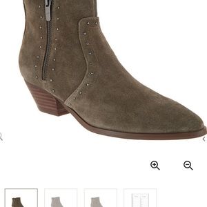 Marc Fisher Women's Size 10M Wanida TAUPE Leather Studded Western Ankle Booties